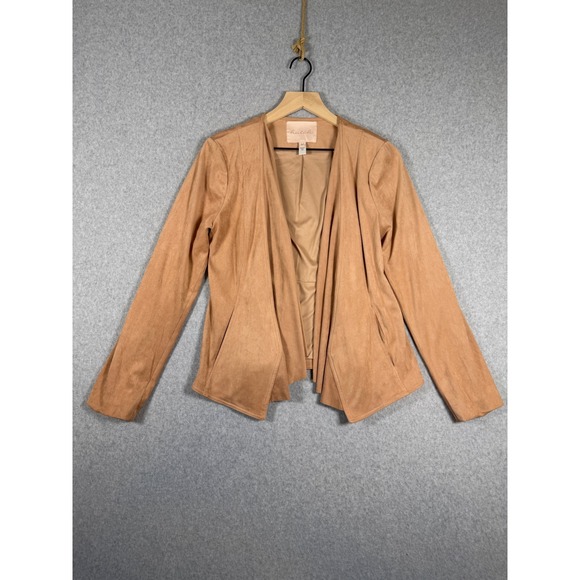Hutch Jackets & Blazers - Hutch Anthropologie Faux Vegan Suede Blush Pink Open Front Draped Jacket Women M